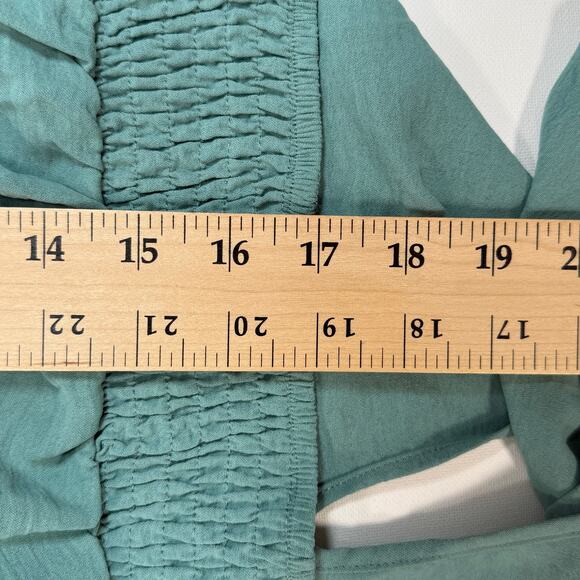 PrettyGarden Aqua Green Tie Front Sleeveless Blouse Women’s M 36” Chest - Picture 6 of 7